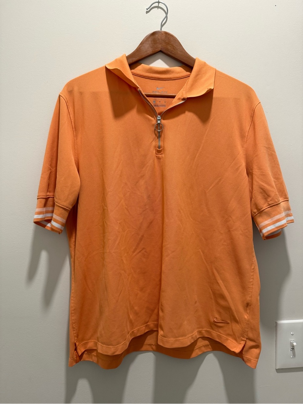 Nike Women’s Orange Half-Zip Polo Shirt Orange Creamsicle Athletic Golf Sz XL